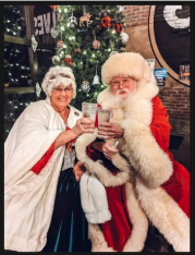Mr. and Mrs. Claus at 3 Halves Brew Pub