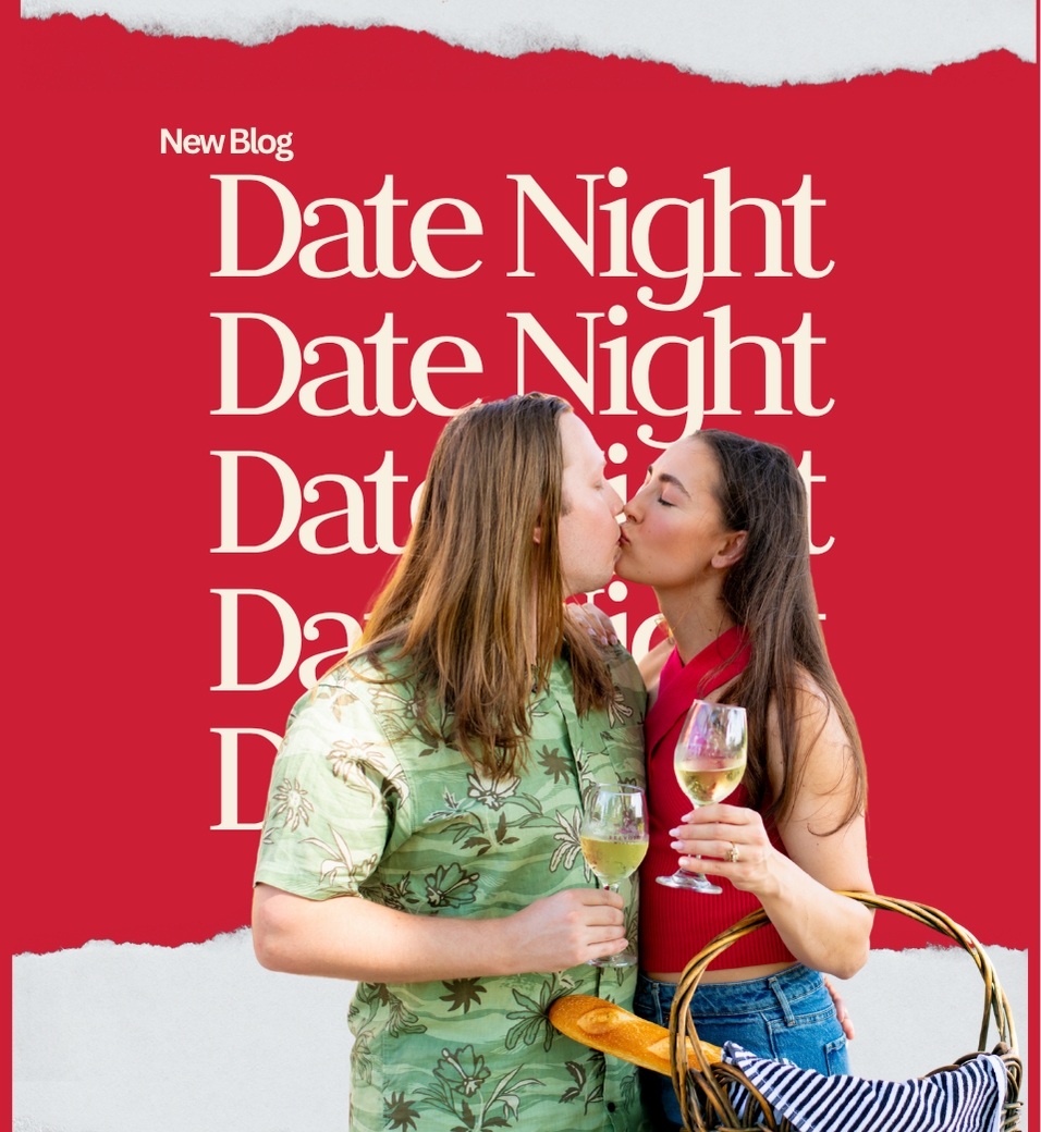 Man and Woman kissing while holding glasses of wine